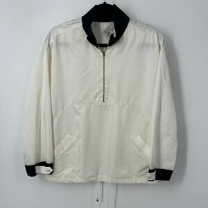 St John Sport pullover jacket size small ivory black anorak polyamide